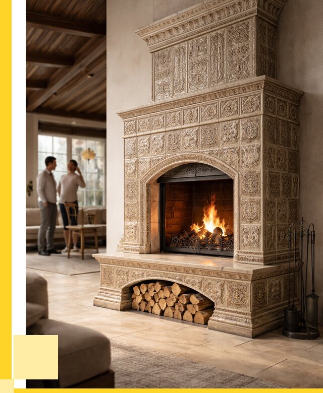 Купить изразцовый камин в Туле от 254225 р. | ЭриданТул