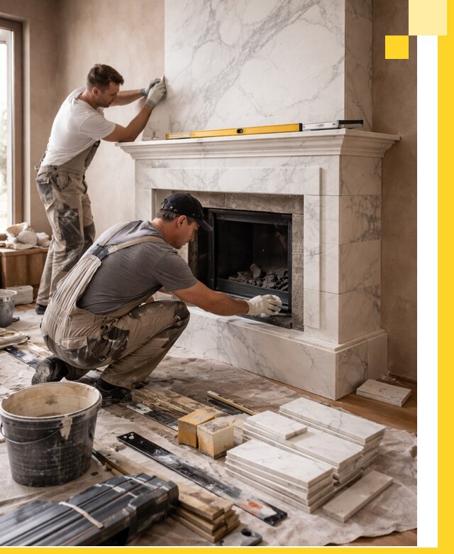 Отделка каминов в Туле качественные облицовочные работы