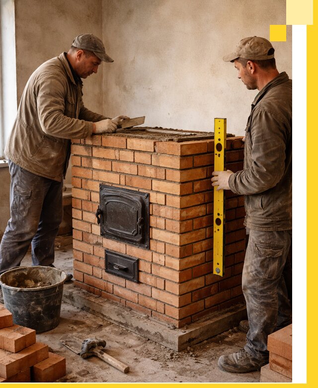 Отопительные печи под ключ в Туле, установка и сборка