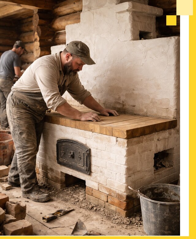 Проектирование и установка русской печи с лежанкой в Туле