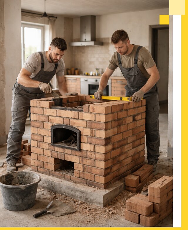 Установка и монтаж печей в частном доме в Туле под ключ