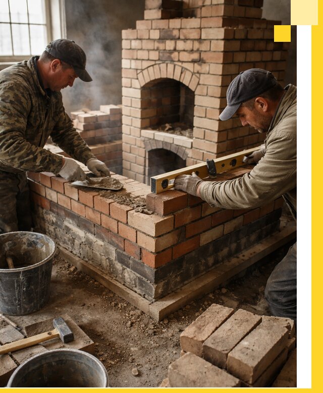 Изготовление и монтаж печей и каминов из кирпича в Туле