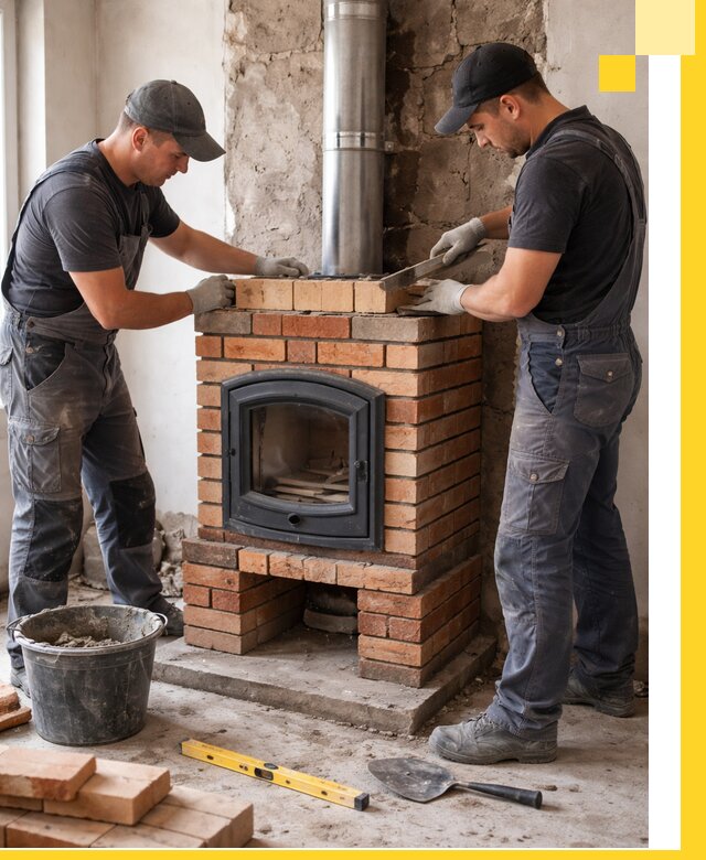 Монтаж печи камина под ключ в Туле с гарантией и пусконаладкой