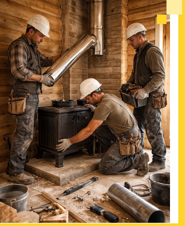 Профессиональный монтаж банных печей и дымоходов в Туле