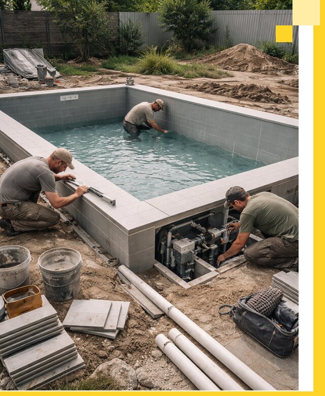 Строительство и монтаж бассейнов для дачи под ключ в Туле