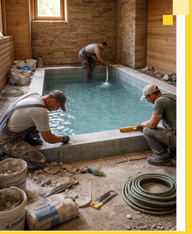 Проектирование и строительство бассейнов для бани в Туле