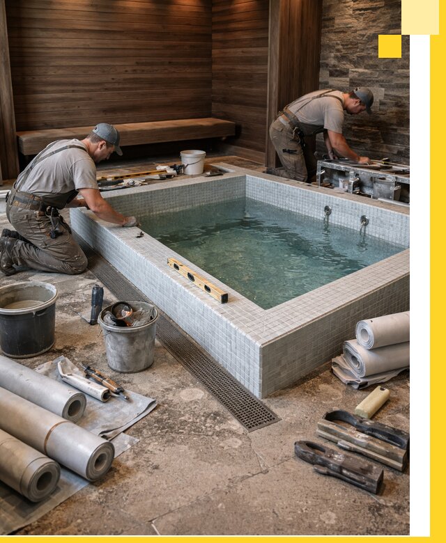 Установка и строительство бассейнов для сауны в Туле