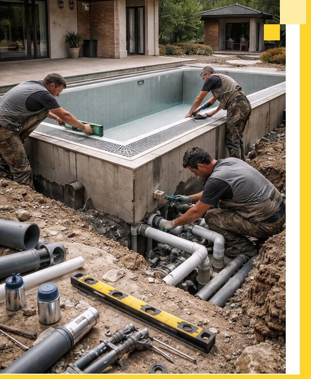 Строительство переливных бассейнов в Туле под ключ