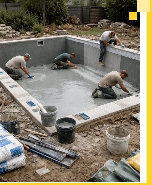 Изготовление и монтаж чаши бассейна под ключ в Туле