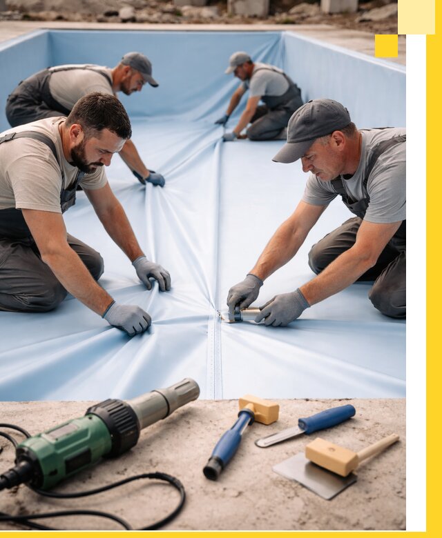 ПВХ пленка для бассейнов с монтажом и гарантией в Туле