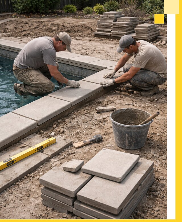 Установка и изготовление копингового камня для бассейнов в Туле