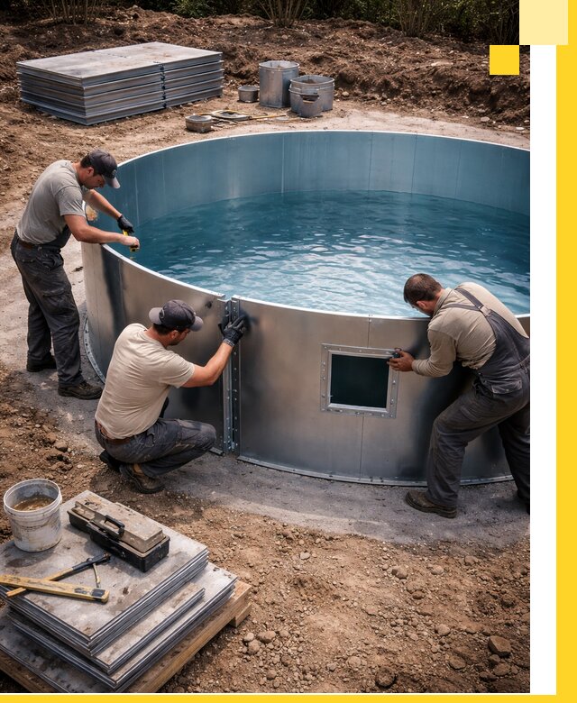 Круглые бассейны под ключ в Туле проектирование и монтаж