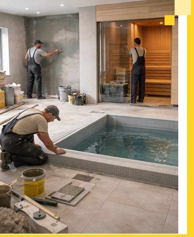 Проектирование и строительство сауны с бассейном в Туле