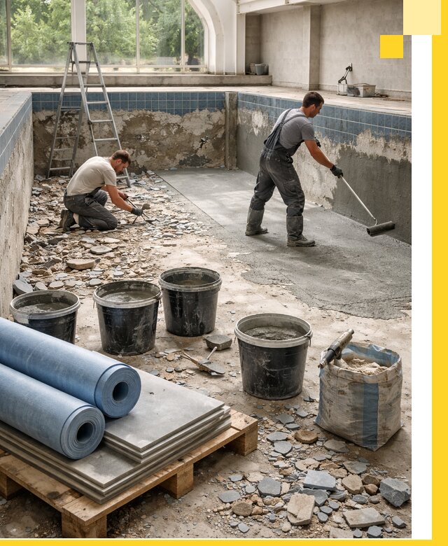 Реконструкция бассейнов в Туле: ремонт, гидроизоляция