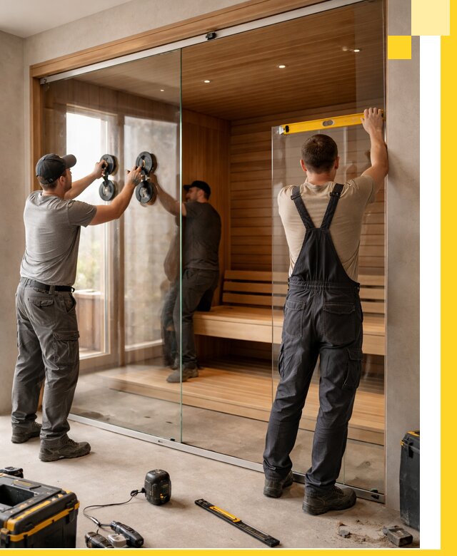 Производство и монтаж стеклянных саун под ключ в Туле