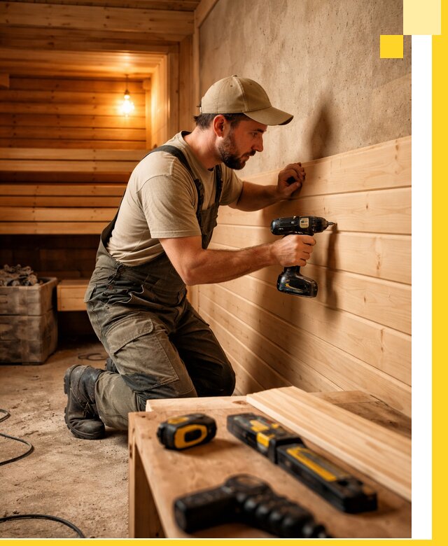 Профессиональная внутренняя отделка бани в Туле под ключ