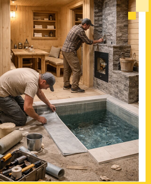 Строительство бань с комнатой отдыха под ключ в Туле