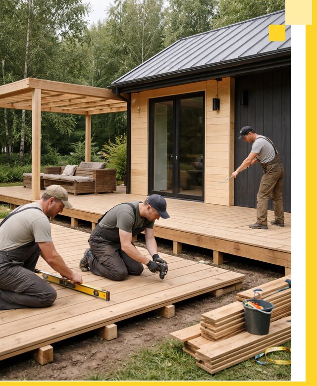 Строительство бань с террасой и бассейном под ключ в Туле