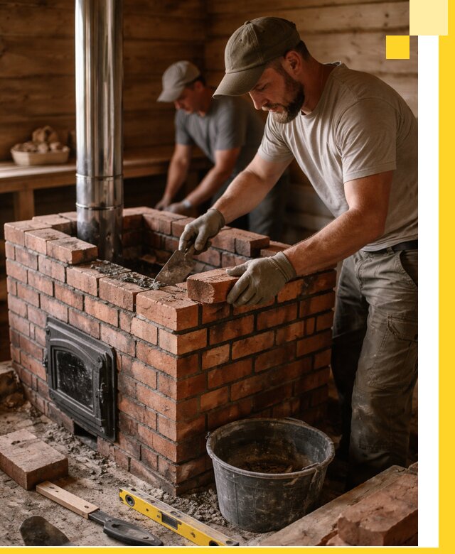 Кирпичные печи для бани под ключ в Туле, проект и монтаж