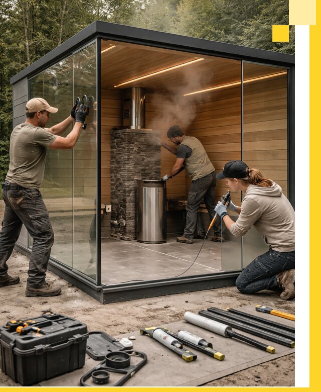 Проектирование и строительство стеклянных бань в Туле