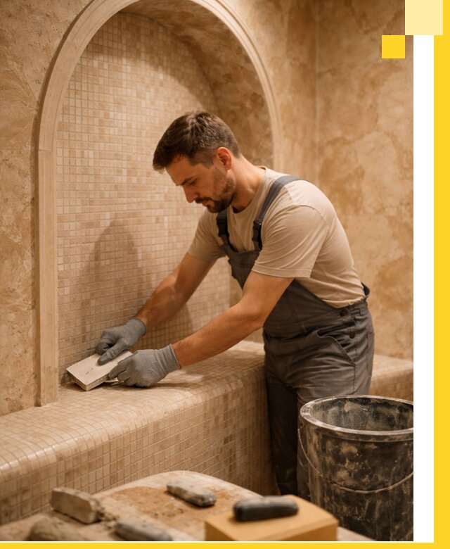 Профессиональная отделка хамамов с мозаикой под ключ в Туле