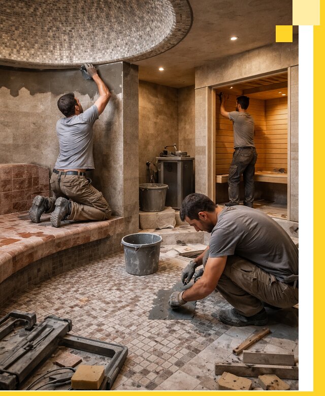 Проект и строительство хамама бани и сауны под ключ в Туле