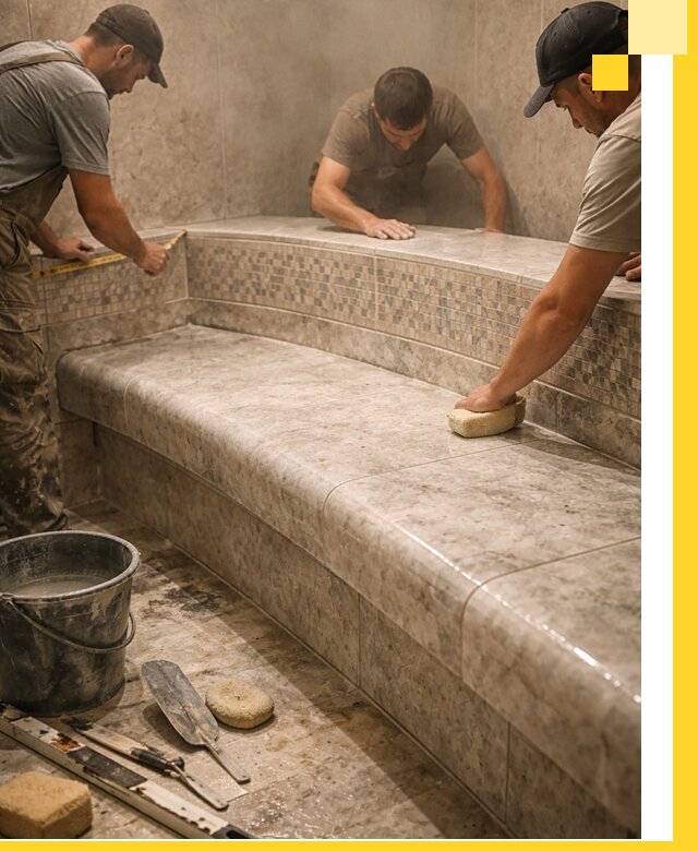 Изготовление и установка сидений для хамама в Туле